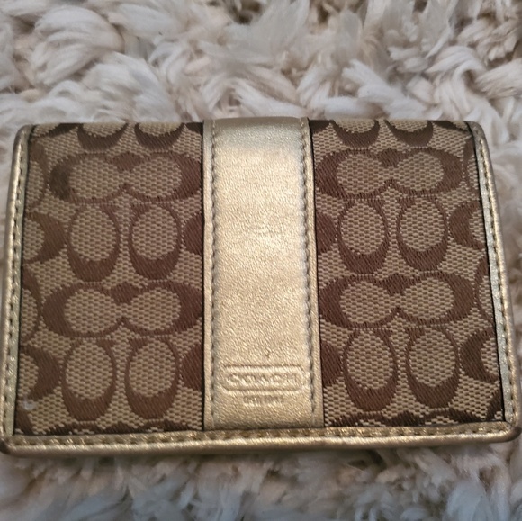 Coach Bags Gold Coach Wallet Poshmark
